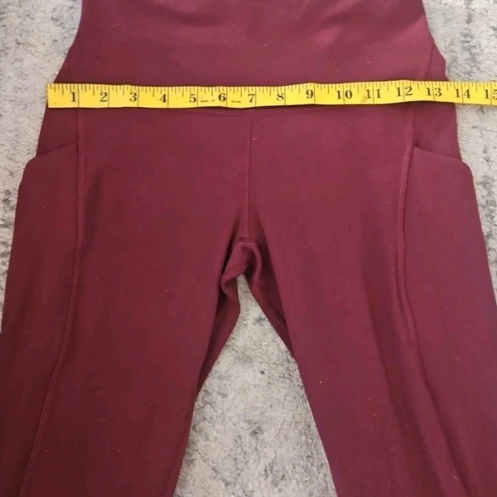 Lululemon Womens Burgundy Stretchy Align Yoga Activewear High-Rise Crop Legging